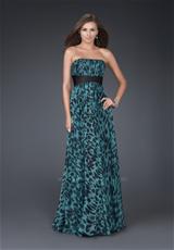 2012 La Femme Prom Dresses 15914.  Available in Blue/Brown, Brown/Black, Emerald/Black
